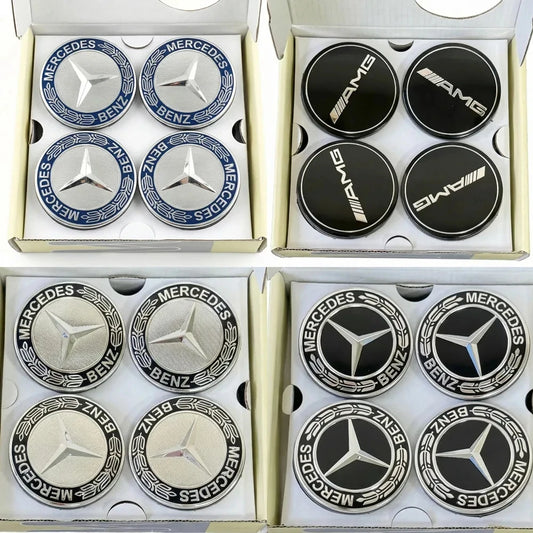 For Mercedes Benz B C E 4PCS 75MM Floating Wheel Center Hub Caps