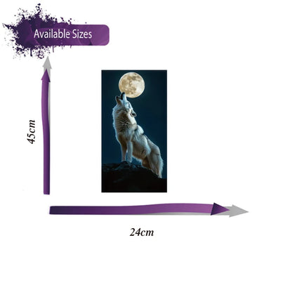 1PC Waterproof Wolf Howling At Moon b-pillar Sticker Scratch