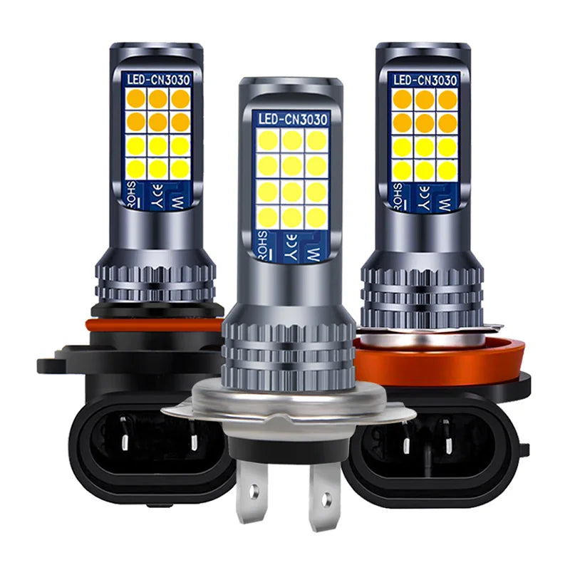 2PCS H8 H11 Fog Dual Color HB4 HB3 3030