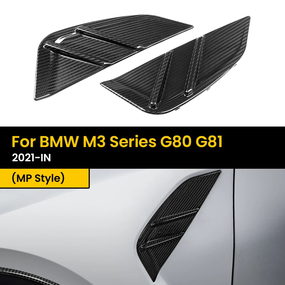 For BMW M3 Series G80 G81 Real Dry Carbon Fiber Side Fender Mp