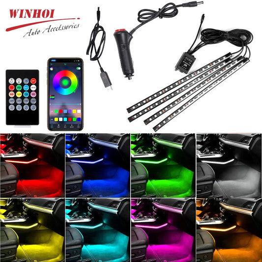 Foot Ambient USB Cigarette Backlight Music Control APP RGB