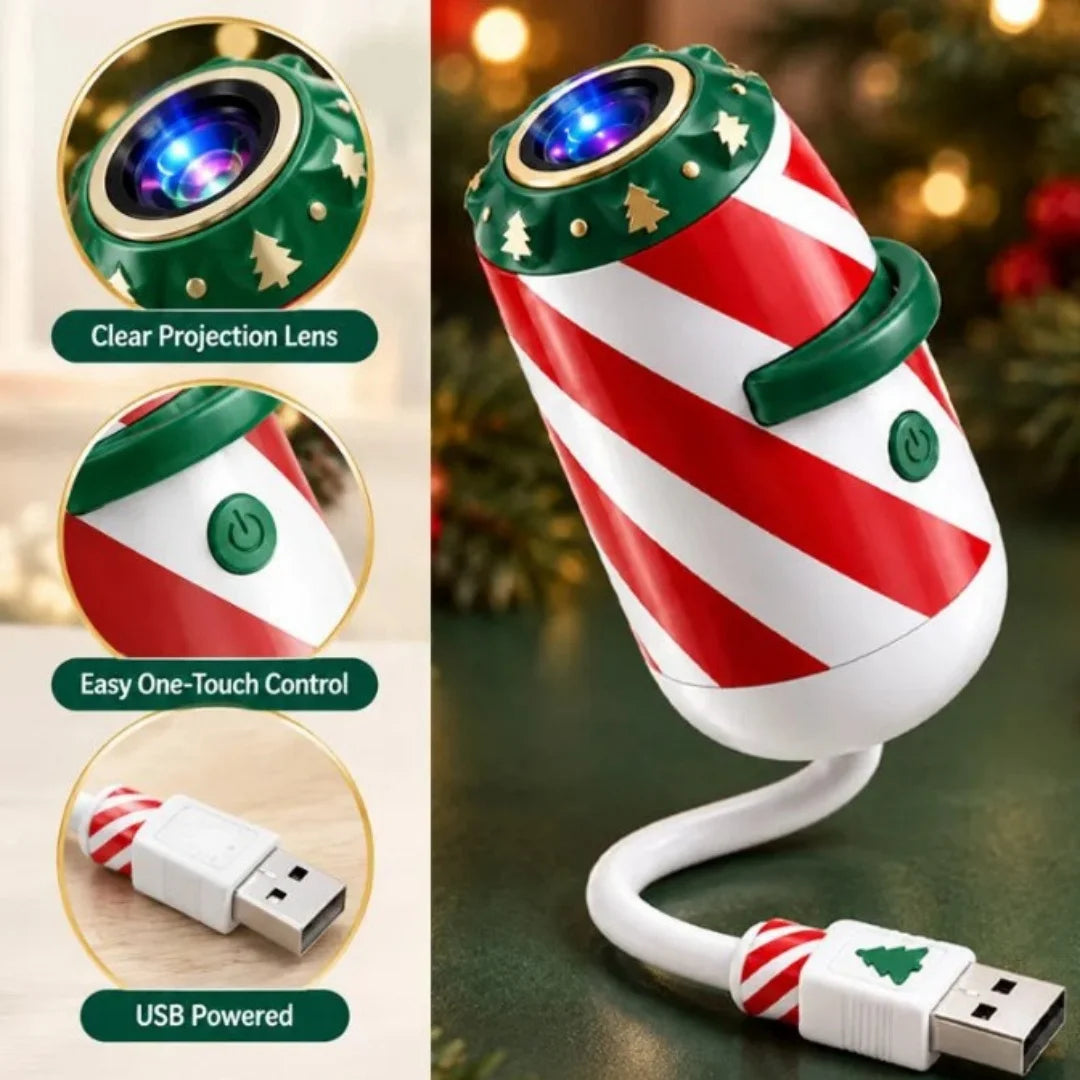 USB Christmas Projector Portable Holiday Projection Santa