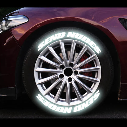 For Tyre Racing Reflective Mustang Tire Lettering Sticker Gray