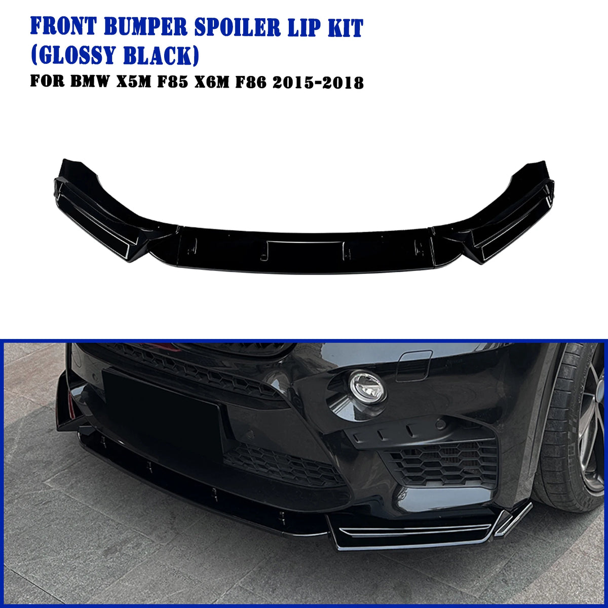 For BMW X5M F85 X6M F86 Front Spoiler Lip Lower Lippe Splitter