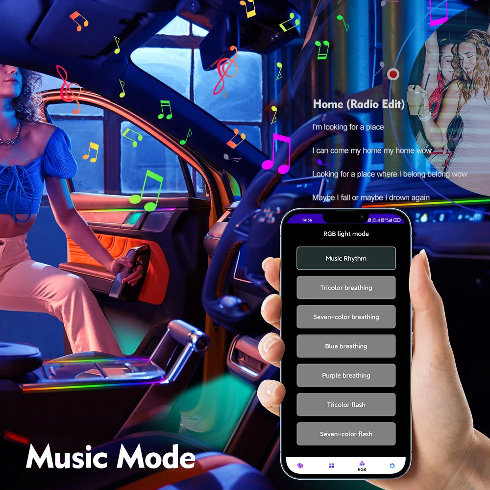 24 In RGB Symphony Flowing Colorful Interior Gradient Atmosphere