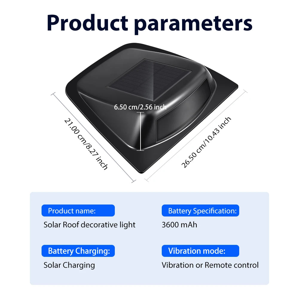 Wireless Solar Powered Roof Demon Eyes Remote RGB Flashing