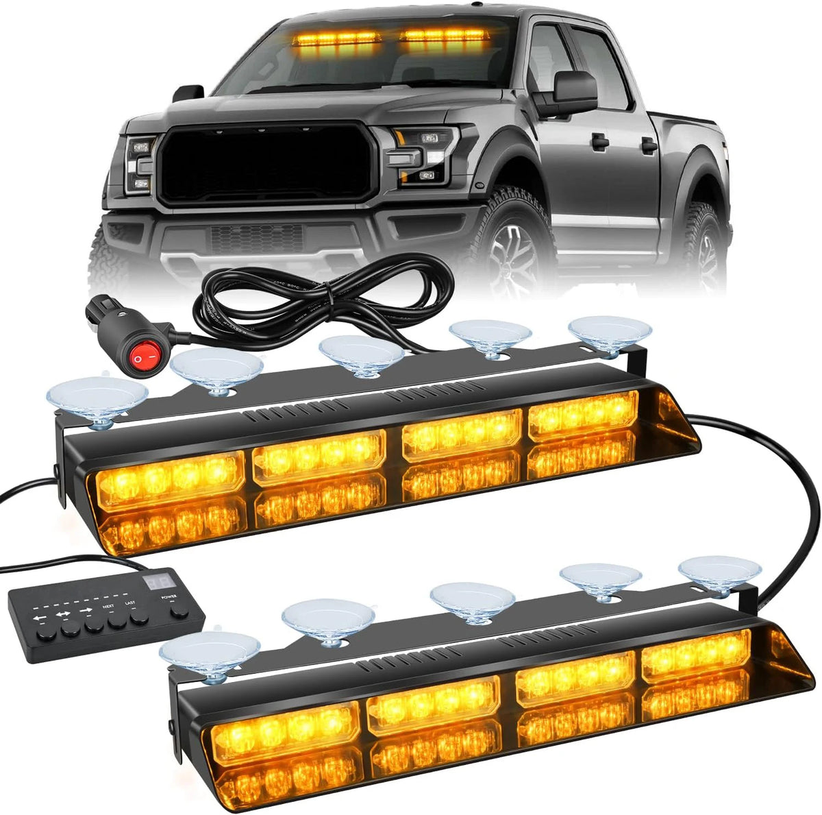 For Emergency Flash Warning Lamp Windshield In Strobe Bar Modes