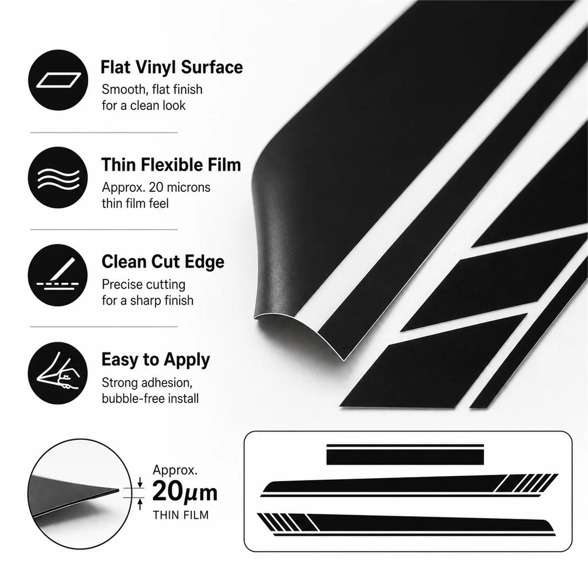 Racing Stripes Hood Side Decal Vinyl Sticker Sport Body