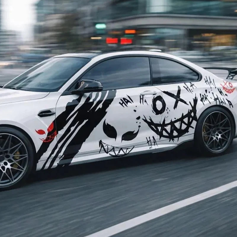 Scary Ahahah Pattern Sticker Body Sporty Jdm Stickers Exterior