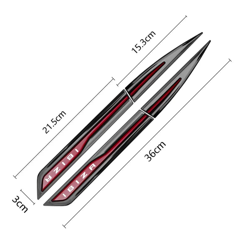 For SEAT Ibiza 6L 6J 6F Metal Stickers Emblem Badge Decals Trim