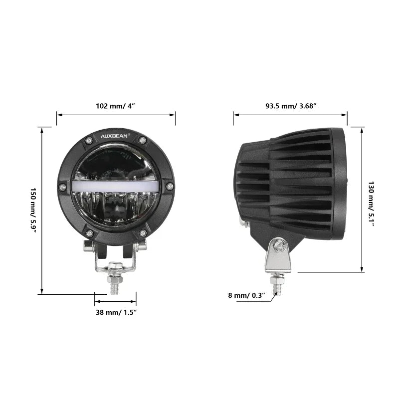 Auxbeam Inch 110W 11000LM Work Amber Drl 5050 Smd