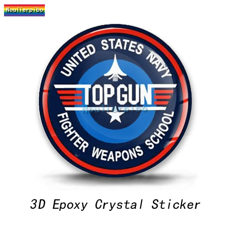 3D Cool Stereo Dome Usa Gun Flexible Sticker Motorcycle