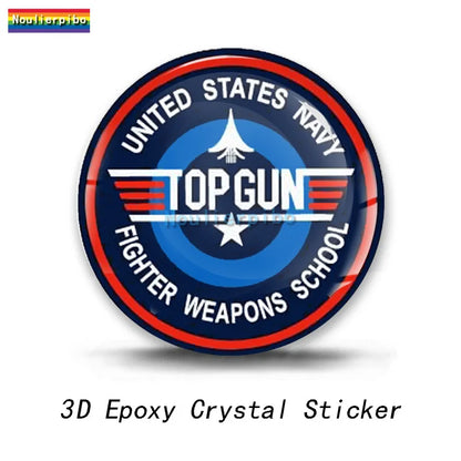 3D Cool Stereo Dome Usa Gun Flexible Sticker Motorcycle