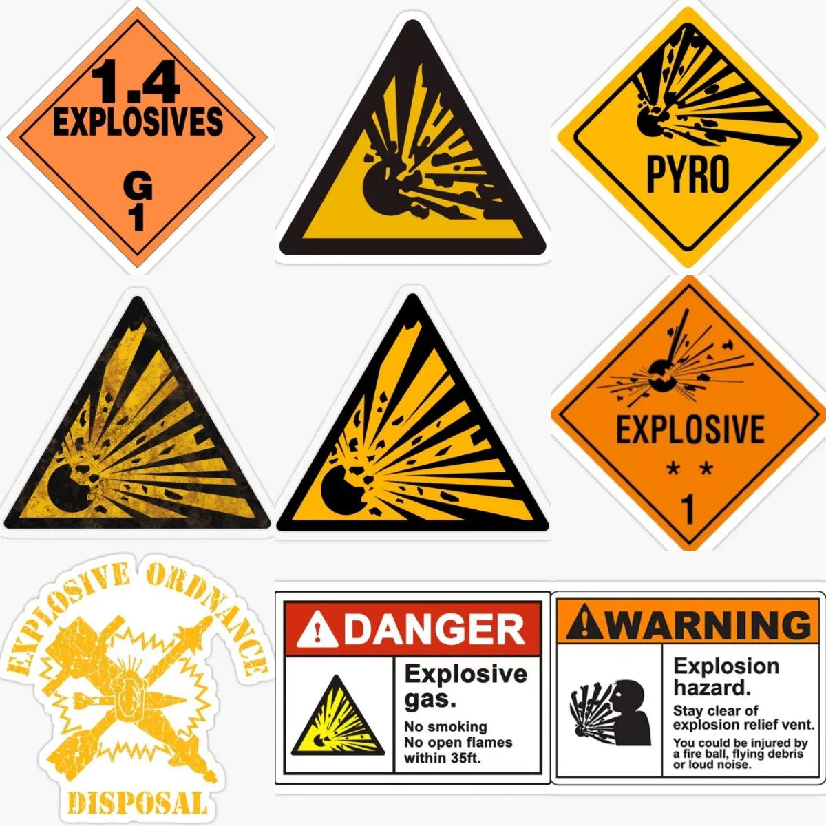 Creative Explosion Warning Danger Pvc Waterproof Body Sticker