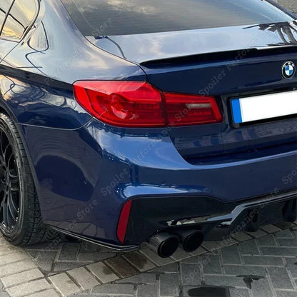 For BMW 5 Series G30 G31 Gloss Black Rear Bumper Side Spoiler