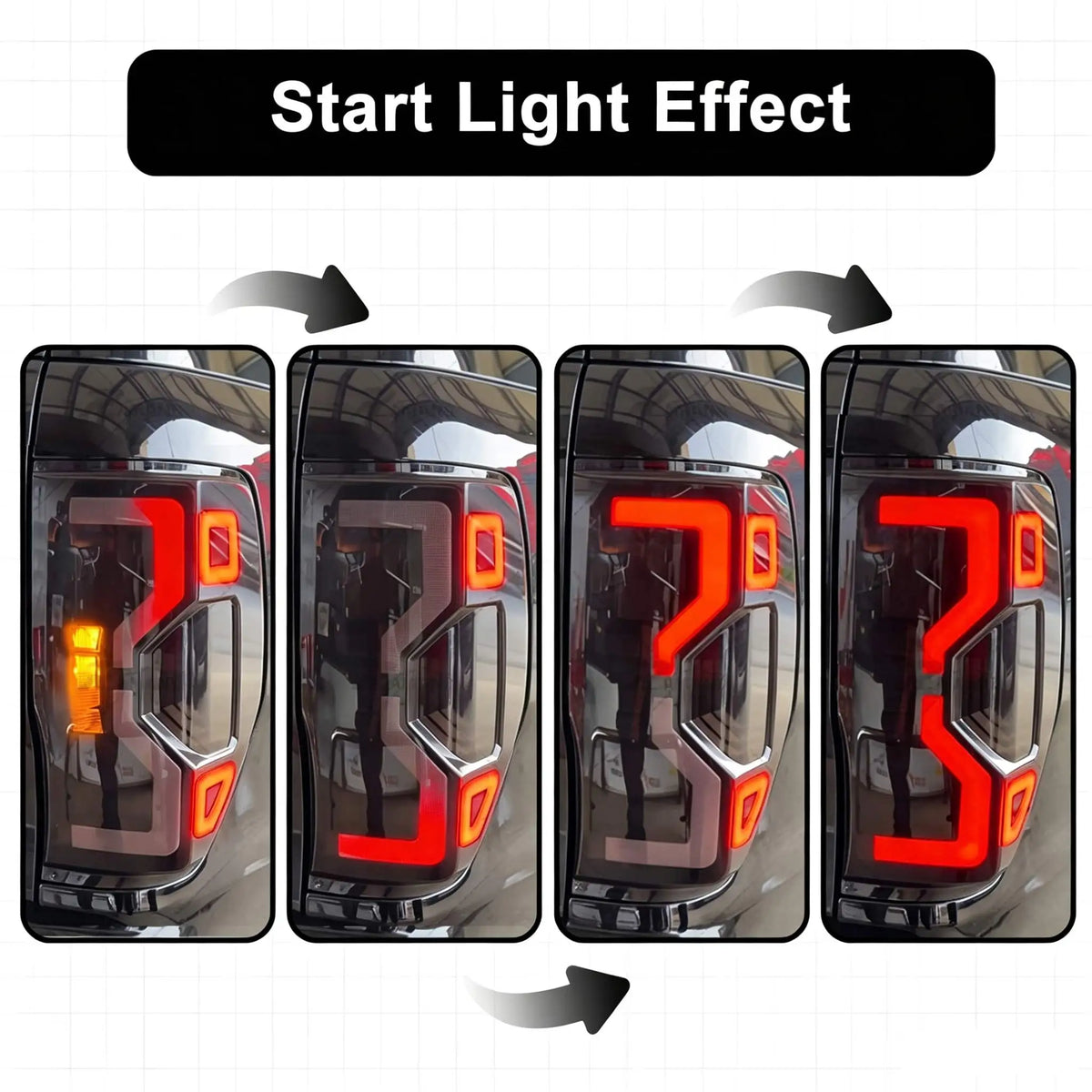 For Ford Ranger LED Rear Tail Assembly T6 T7 T8 Reverse Driving