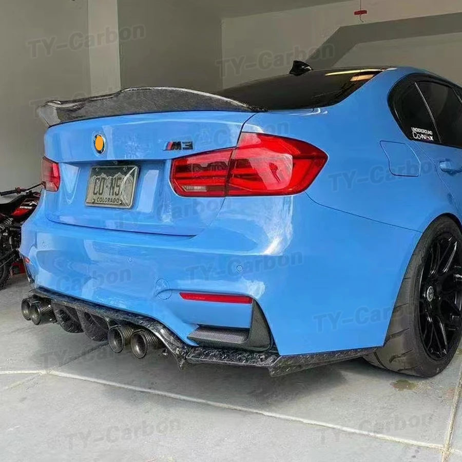 For BMW F80 F82 F83 M3 2PCS Dry Carbon Fiber Rear Bumper Lip