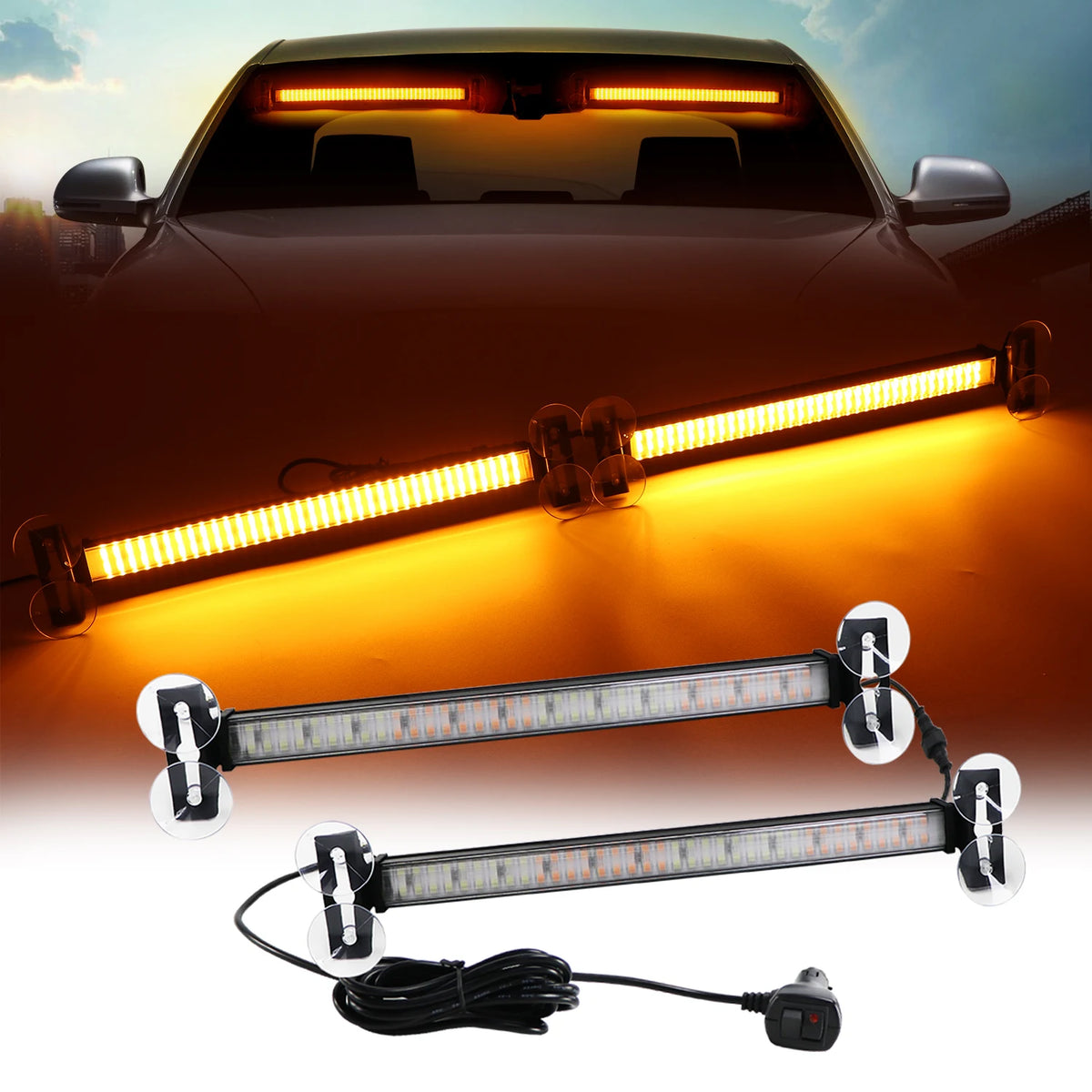 In Strobe Emergency Warning 144 Windshield Bar Traffic Advisor