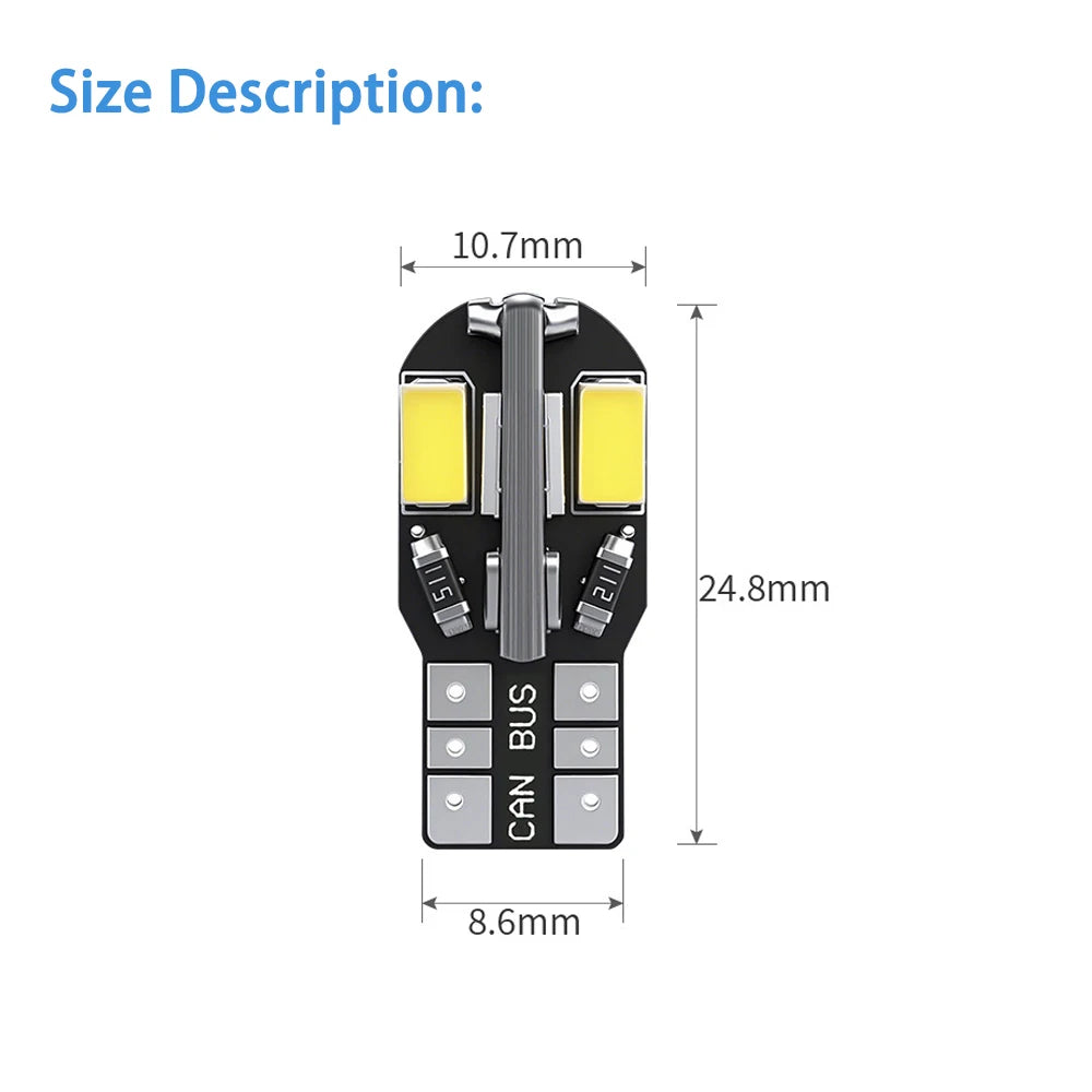 Super Bright 3030 Smd T10 Bulb 12V Canbus Error