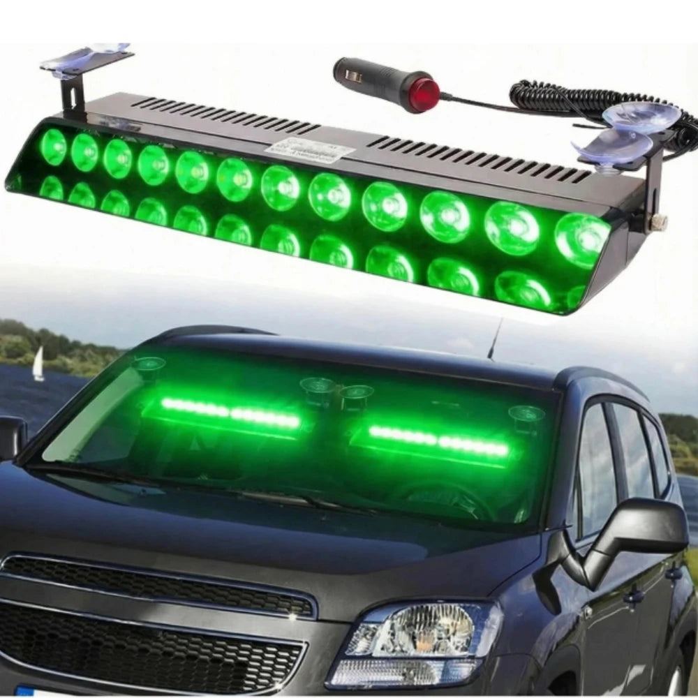 Windshield Strobe 12 Emergency Warning Hazard Flash Trucks Green