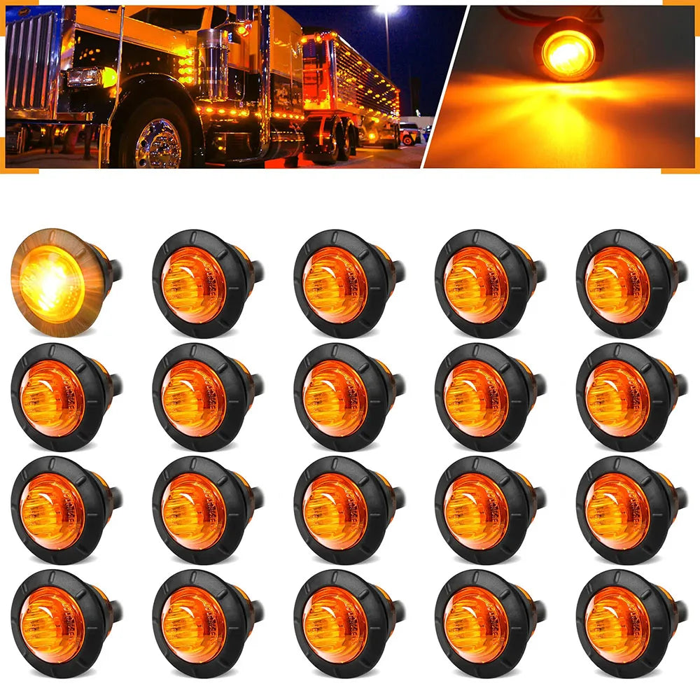 10PCS Side Marker Indicators Truck Warning Tail Trailer Lorry