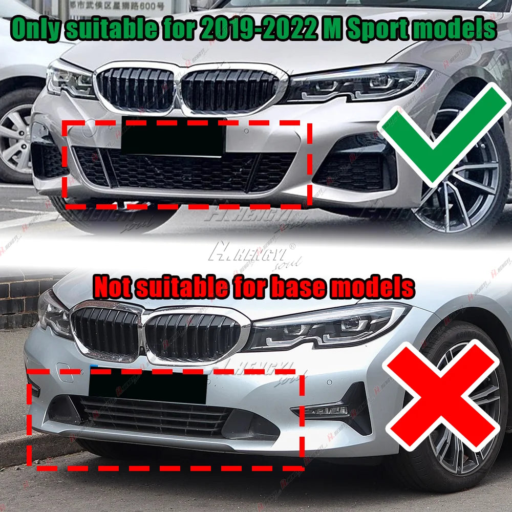 For BMW 3 Series G20 G28 3PCS Front Bumper Spoiler Lip Splitter