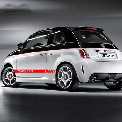 For Fiat Abarth 500 595 Long 2PCS Door Side Stickers Sport
