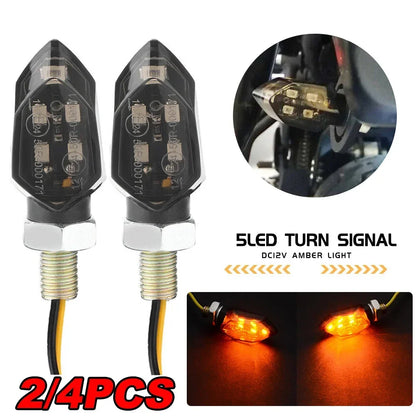 For Kawasaki Honda BMW Ktm 4PCS MINI Motorcycle Smoke Lens Turn
