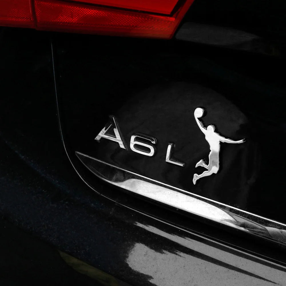 Dsycar 1PCS Metal Badge Emblem Basketball Trunk Adhesive Decal