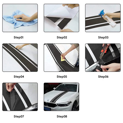For Personalized Stripe Hood Stickers Automobiles Supplies Cover
