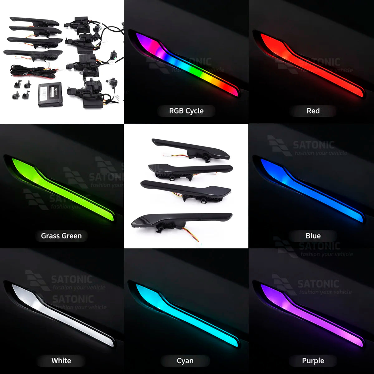 For Tesla Model Y 3 Satonic RGB Presenting Door Handles Model Y