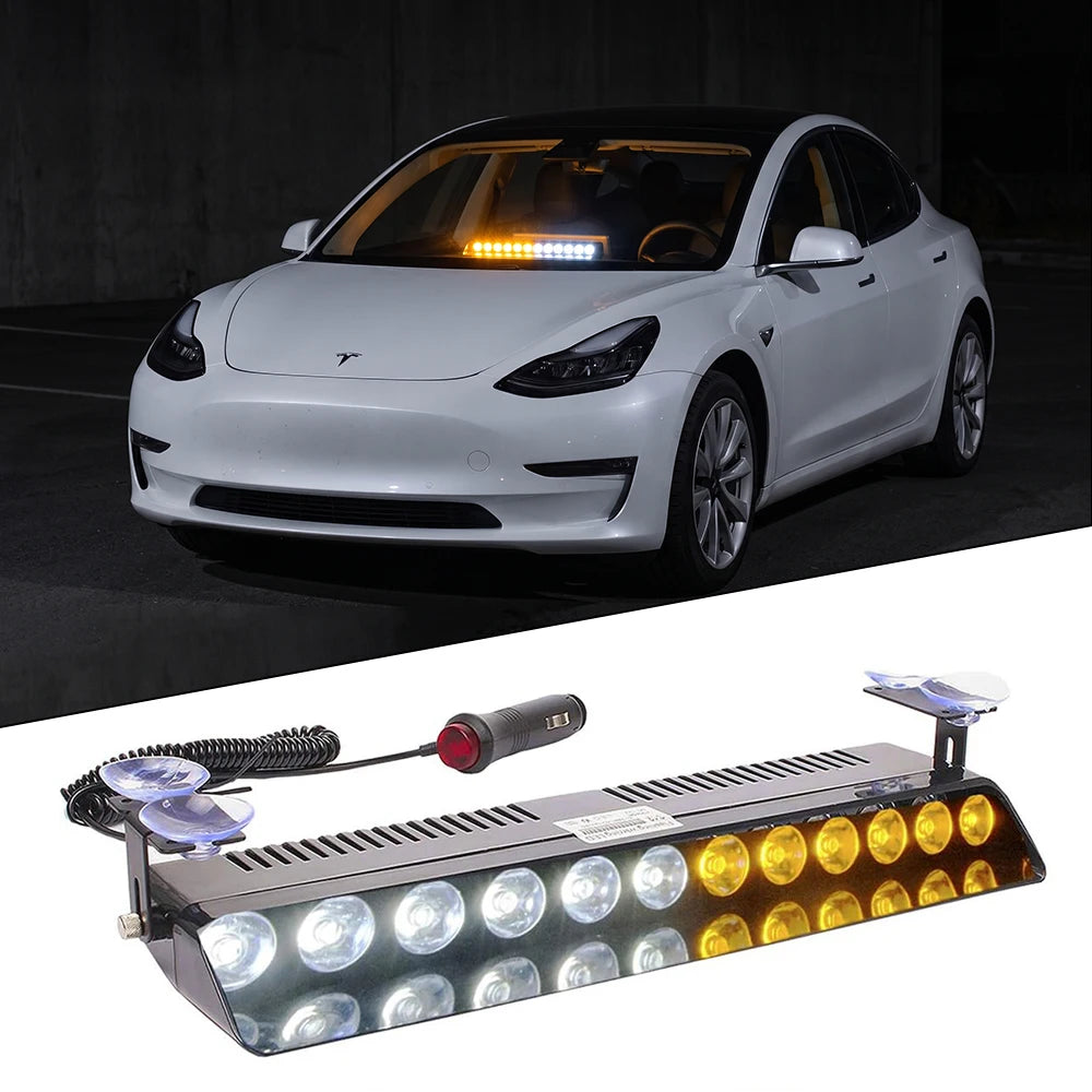 Emergency Strobe Windshield Warning 12-led Interior Dashboard
