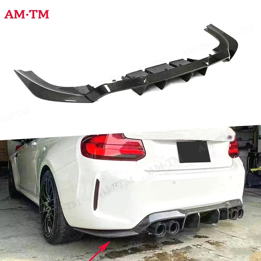 For BMW M2 F87 M2C 2014-2021 V Carbon Fiber Rear Lip Diffuser