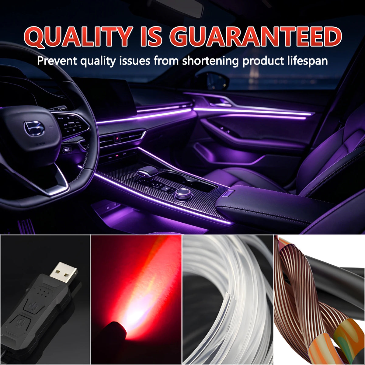 Flexible Neon Interior Ambient RGB Multicolor Sound Active APP