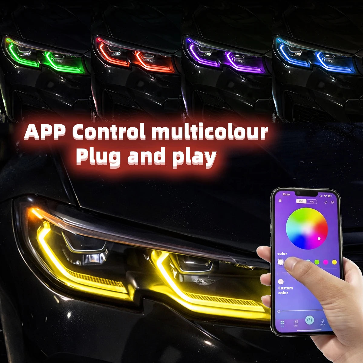 For BMW 3 Series G20 G21 2019-2022 RGB Drl Module APP Color