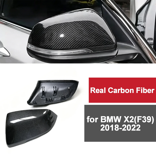 For BMW X2 F39 2018-2022 Real Rearview Mirror Cover Carbon Fiber