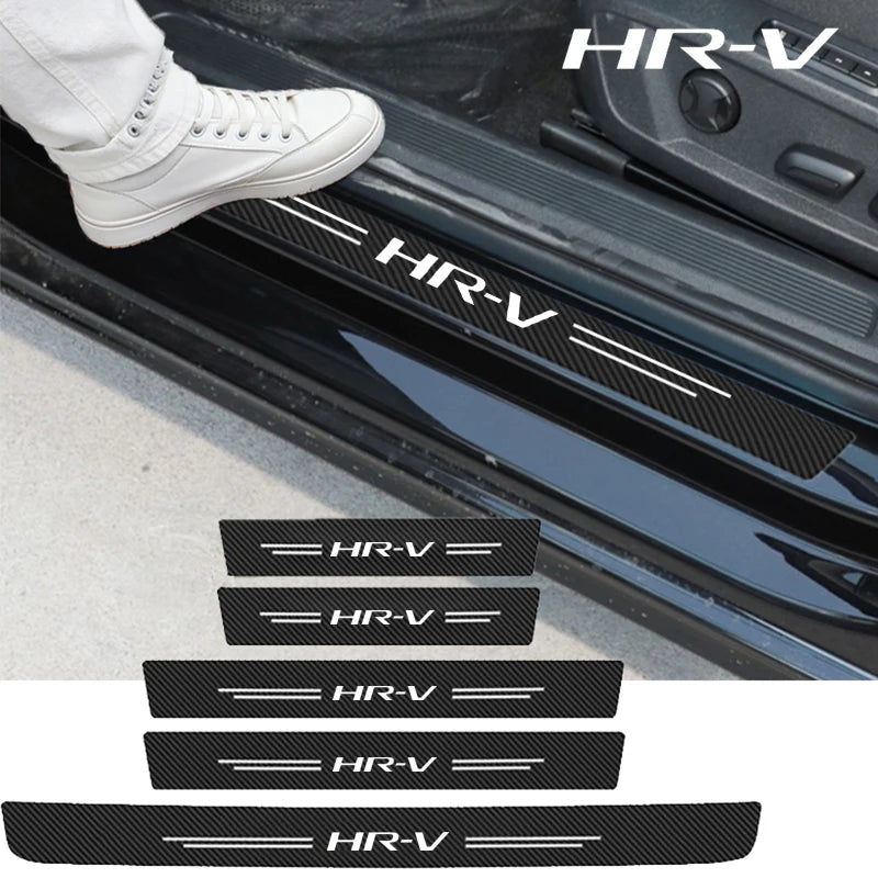 For Honda Hrv HR-V Carbon Fiber Door Threshold Scuff Plate