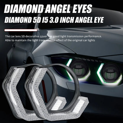 For Bi LED Headlights Projector Lens 2.5 3.0inch Crystal RGB