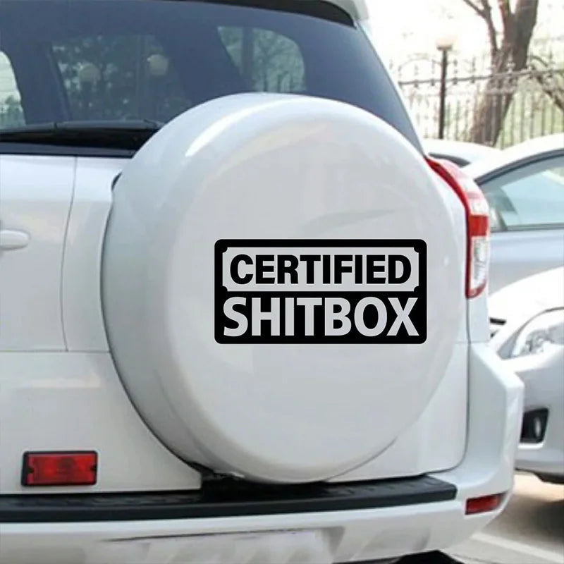 For Old Beater 2-pack Certified Shitbox Vinyl Decal 15x7.5cm