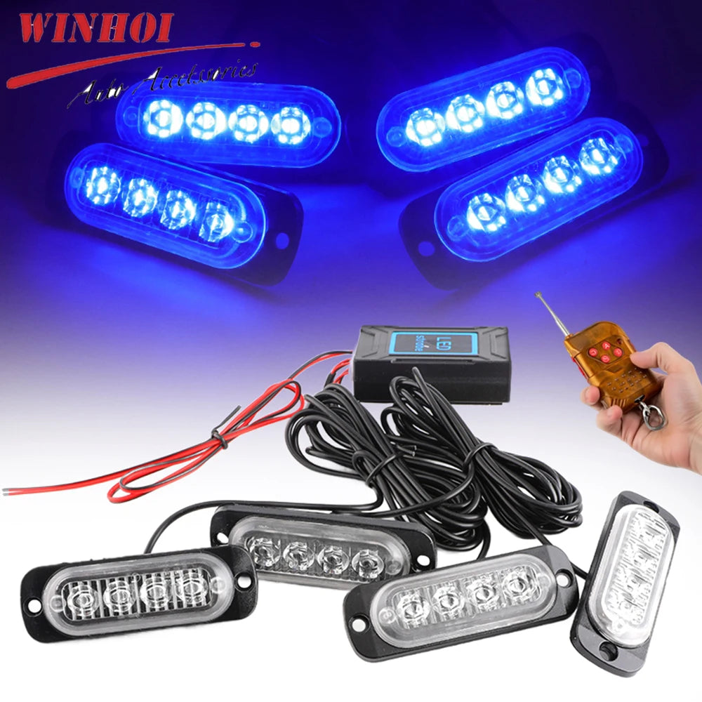 Wireless Grille Warning Strobe Flashing Beacon 12V 24V