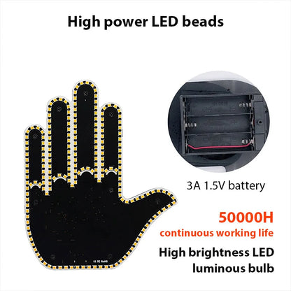 Illuminated Gesture Finger Remote Road Rage Signs Middle Hand