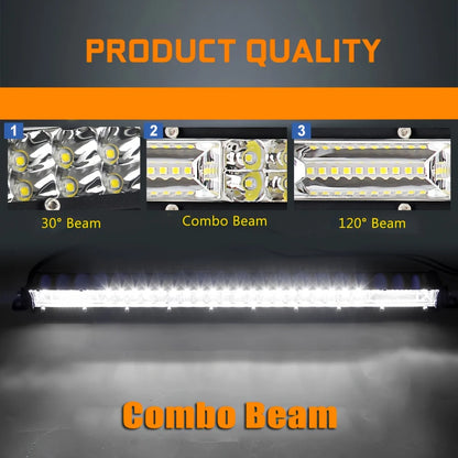 ultra-thin Bar Inch Flood Dual Row Truck off-road Lighting