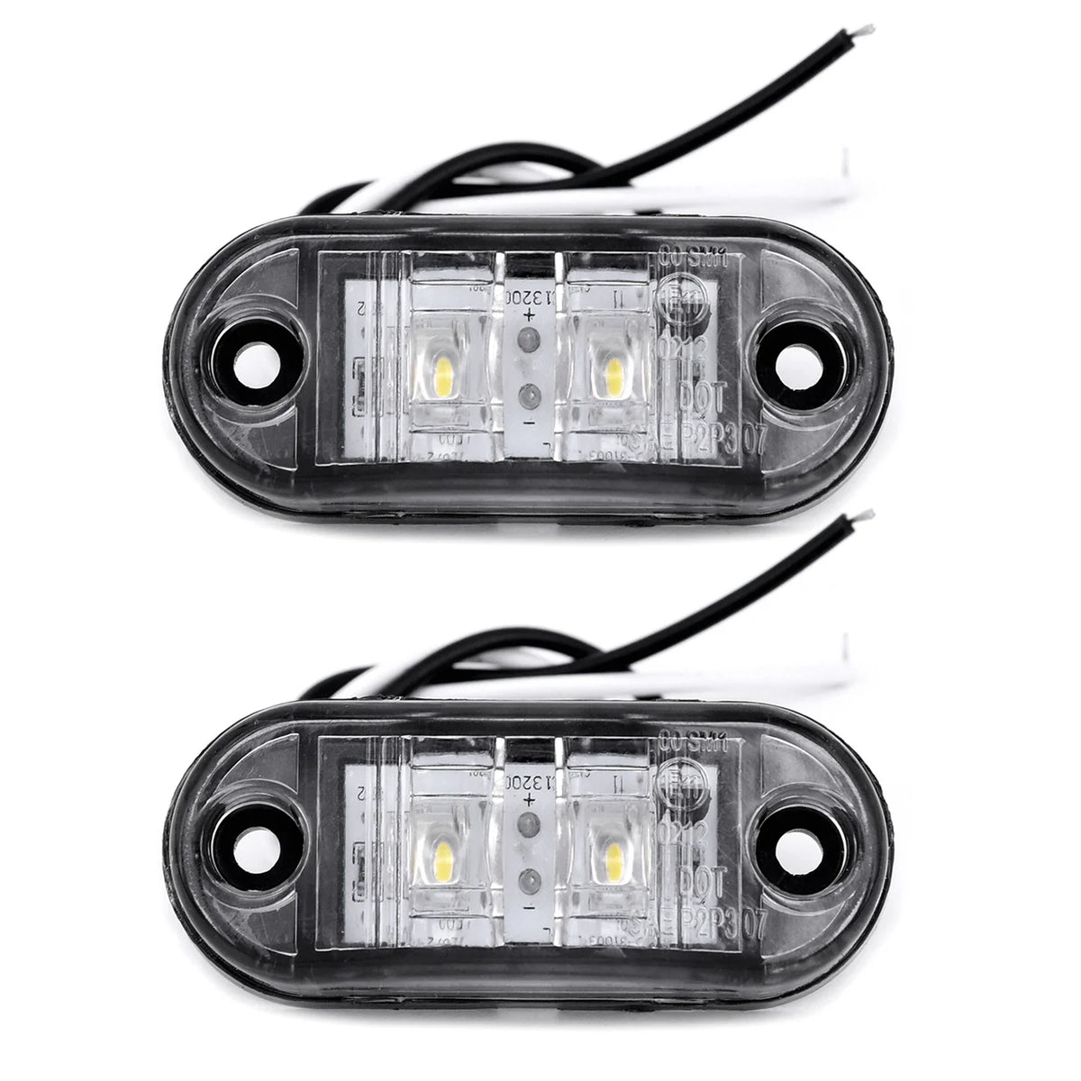 2PCS Set White Marker 12V Side Tail 24V Trailer