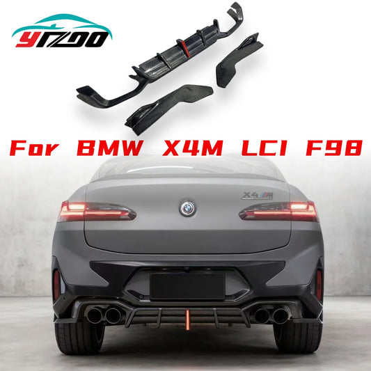 For BMW X4M Lci F98 2022+ Carbon Fiber Rear Bumper Diffuser