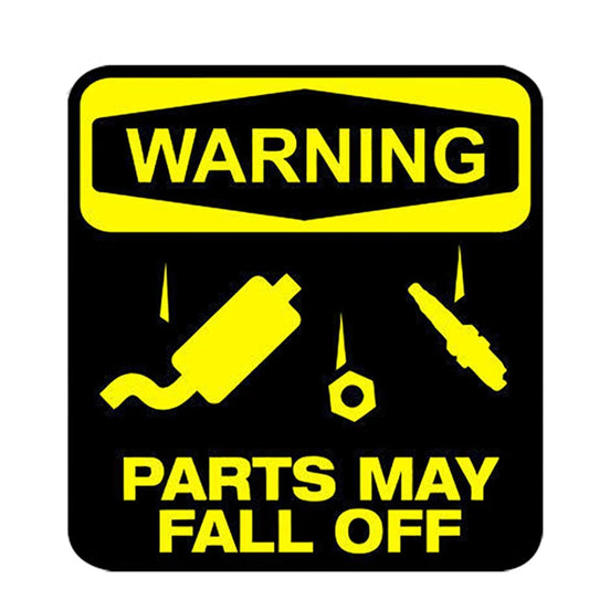 Design Yellow Warning Parts May Fall Off Pvc Fashionable
