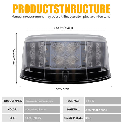 For Vehicles Strobe Rotating Emergency 12V 24V Flashing Warning
