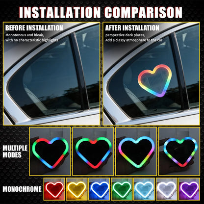 Solar Powered RGB Ambient Heart Shaped Dynamic Neon Atmosphere