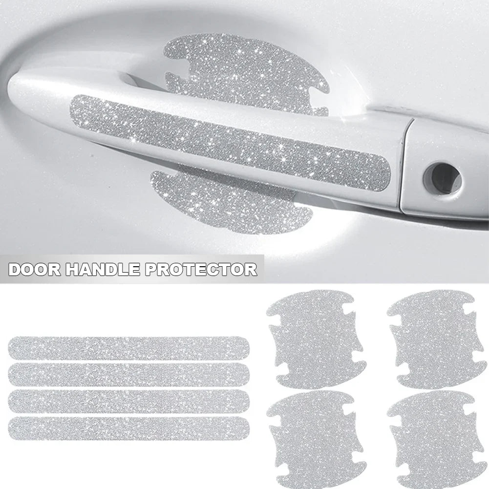 4X Door Bowl Handle Reflective Bling Sticker anti-scratch