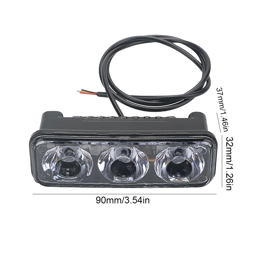 3LED Warning Waterproof Flashing 12V Headlight Super Bright SUV