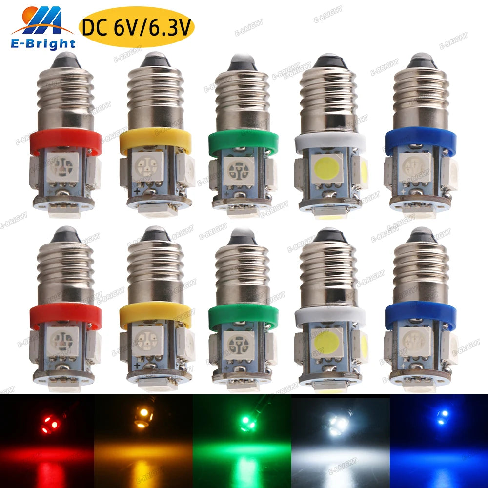 E10 Flashlight 10PCS Dc 6V 6.3v 5050 Smd Bulb